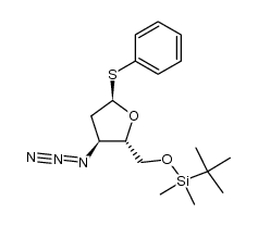(((2S,3S,5R)-3-azido-5-(phenylthio)tetrahydrofuran-2-yl)methoxy)(tert-butyl)dimethylsilane Structure