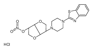 [(3S,3aR,6S,6aS)-3-[4-(1,3-benzothiazol-2-yl)piperazin-1-yl]-2,3,3a,5,6,6a-hexahydrofuro[3,2-b]furan-6-yl] nitrate,hydrochloride Structure