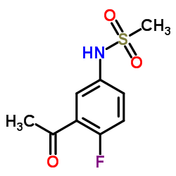 甲磺酰胺,N-(3-乙酰基-4-氟苯基)-结构式