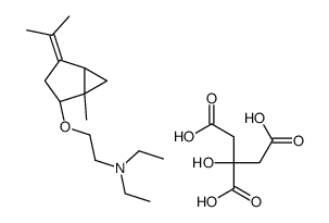 N,N-diethyl-2-[[(1S,2R,5R)-1-methyl-4-propan-2-ylidene-2-bicyclo[3.1.0]hexanyl]oxy]ethanamine,2-hydroxypropane-1,2,3-tricarboxylic acid Structure