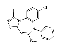 8-chloro-1-methyl-5-methylsulfanyl-6-phenyl-[1,2,4]triazolo[4,3-a][1,5]benzodiazepine结构式