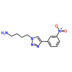 4-[4-(3-硝基苯基)-1H-1,2,3-三唑-1-基]丁丹-1-胺结构式