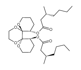 (5S,6R,7R,12S,3'R,3"R)-5,12-Bis(3-methylheptanoyloxy)-1,8,13,16-tetraoxadispiro[5.0.5.4]hexadecane Structure