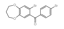(8-溴-3,4-二氢-2H-1,5-苯并二噁革-7-基)(4-溴苯基)甲酮结构式