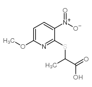 2-[(6-甲氧基-3-硝基-2-吡啶)硫代]丙酸结构式
