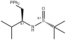 [S(R)]-N-[(1S)-1-[(二苯基膦基)甲基]-2-甲基丙基]-2-甲基-2-丙亚磺酰胺结构式