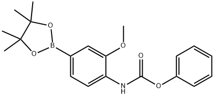 4-(苯氧基甲酰胺基)-3-甲氧基苯硼酸频哪醇酯结构式