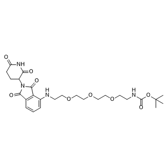 (2-(2-(2-(2-((2-(2,6-二氧代哌啶-3-基)-1,3-二氧代异吲哚-4-基)氨基)乙氧基)乙氧基)乙氧基)乙基叔丁基)氨基甲酸酯结构式