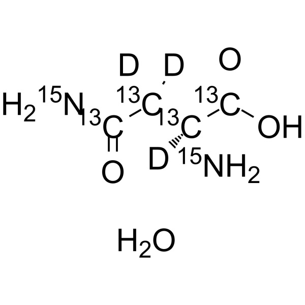 L-天冬酰胺一水合物 13C4,15N2,d3 (一水合物)结构式