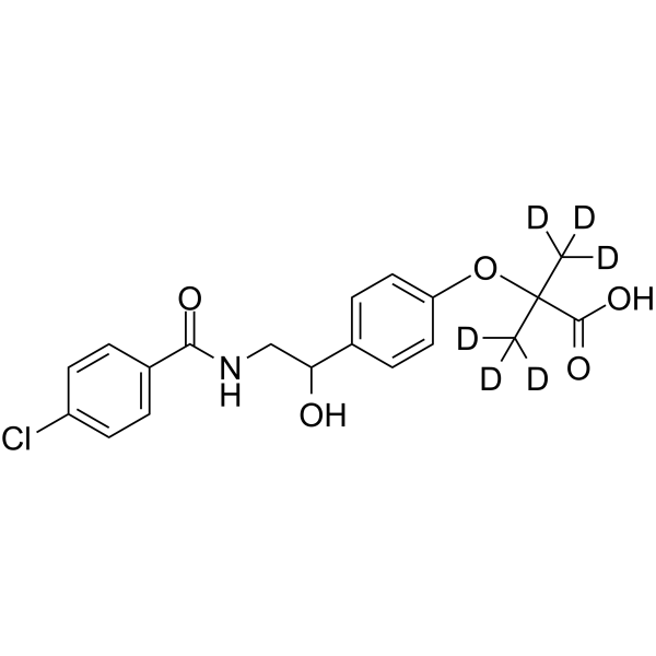 Hydroxy Bezafibrate-d6 Structure