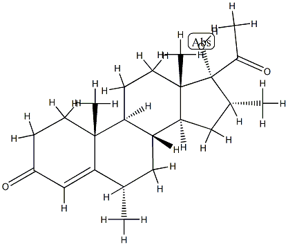 17-Hydroxy-6α,16α-dimethylpregn-4-ene-3,20-dione结构式