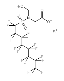 N-乙基-N-[(十七烷氟辛基)磺酰基]-甘氨酸钾盐结构式