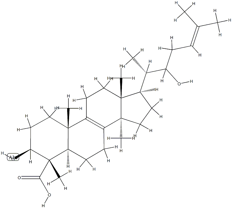 (20S)-3β,22-Dihydroxy-5α-lanosta-8,24-dien-28-oic acid结构式