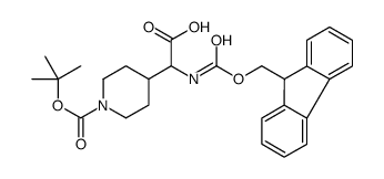 2-(Fmoc-氨基)-2-(1-Boc-4-哌啶基)乙酸结构式