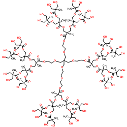 超支化 BIS-MPA 聚酯-64-羟基,4 代结构式