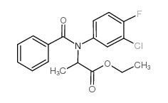 2-(N-苯甲酰基-3-氯-4-氟苯胺)丙酸乙酯结构式