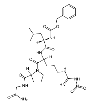 Nα-Benzyloxycarbonyl-L-leucyl-NG-nitro-L-arginyl-L-prolylglycinamide结构式