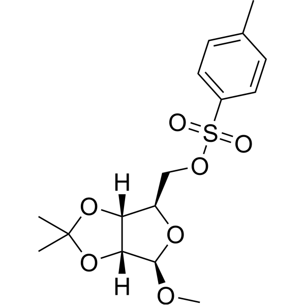 1-甲氧基-2,3-O-异亚丙基-5-O-对甲苯磺酰基-beta-D-呋喃核糖苷结构式