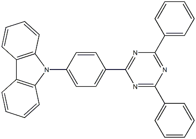 9-(4-(4,6-二苯基-1,3,5-三嗪-2-基)苯基)-9H-咔唑结构式