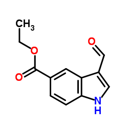 3-醛基-1H-吲哚-5-甲酸乙酯结构式