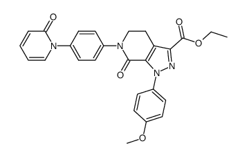 ethyl 1-(4-methoxyphenyl)-7-oxo-6-[4-(2-oxo-1(2H)-pyridinyl)phenyl]-4,5,6,7-tetrahydro-1H-pyrazolo[3,4-c]pyridine-3-carboxylate结构式
