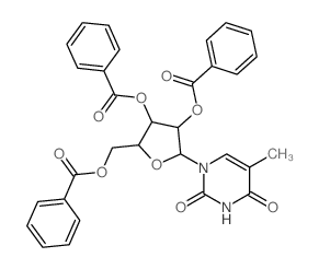 [3,4-dibenzoyloxy-5-(5-methyl-2,4-dioxo-pyrimidin-1-yl)oxolan-2-yl]methyl benzoate结构式