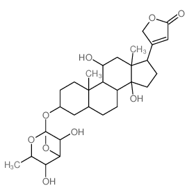 Card-20(22)-enolide, 3-((6-deoxy-3-O-methyl-D-galactopyranosyl)oxy)-11,14-dihydroxy-, (3-beta,11-alpha)-结构式