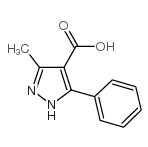 3-甲基-5-苯基-1H-吡唑-4-羧酸结构式
