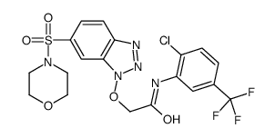 N-[2-chloro-5-(trifluoromethyl)phenyl]-2-(6-morpholin-4-ylsulfonylbenzotriazol-1-yl)oxyacetamide结构式