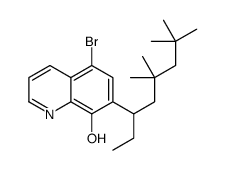 5-bromo-7-(5,5,7,7-tetramethyloctan-3-yl)quinolin-8-ol结构式