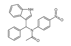 N-[1H-indol-3-yl(phenyl)methyl]-N-(4-nitrophenyl)acetamide结构式
