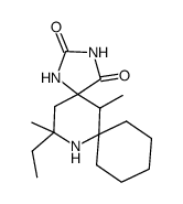 14-ethyl-6,14-dimethyl-1,3,13-triaza-dispiro[4.1.5.3]pentadecane-2,4-dione结构式