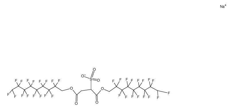 sodium salt of bis(1H,1H,9H,-hexadecafluorononyl) 2-sulfosuccinate Structure