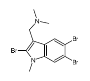 N,N-dimethyl-1-(2,5,6-tribromo-1-methylindol-3-yl)methanamine结构式