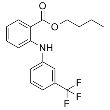 N-(3-三氟甲基苯基)邻氨基苯甲酸丁酯结构式