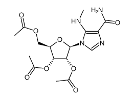 1-(2,3,5-tri-O-acetyl-β-D-ribofuranosyl)-5-(methylamino)imidazole-4-carboxamide Structure