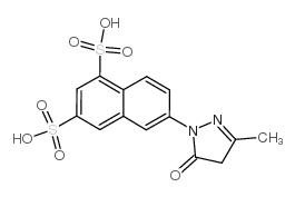 6-(4,5-二氢-3-甲基-5-氧代-1H-吡唑-1-基)-1,3-萘二磺酸结构式