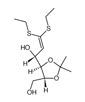 2-deoxy-4,5-O-isopropylidene-D-lyxo-hex-1-enose diethyl dithioacetal结构式