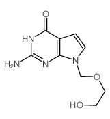 3-amino-9-(2-hydroxyethoxymethyl)-2,4,9-triazabicyclo[4.3.0]nona-3,7,10-trien-5-one结构式