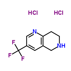 3-(三氟甲基)-5,6,7,8-四氢-1,6-萘啶二盐酸盐结构式