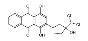 (RS)-2-(3-Dichlormethyl-3-hydroxypentyl)-1,4-dihydroxy-9,10-anthrachinon Structure