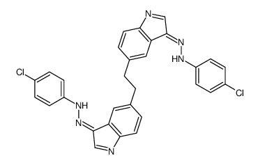 4-chloro-N-[[5-[2-[3-[(4-chlorophenyl)hydrazinylidene]indol-5-yl]ethyl]indol-3-ylidene]amino]aniline结构式