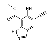 6-amino-5-ethynyl-1H-indazole-7-carboxylic acid methyl ester结构式