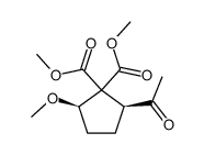 cis-1-methoxy-2,2-bis(methoxycarbonyl)-3-acetylcyclopentane Structure