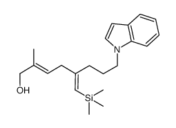 (2E,5E)-8-(1H-indol-1-yl)-2-methyl-5-((trimethylsilyl)methylene)oct-2-en-1-ol Structure