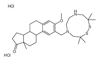 5-(2-methylene estrone 3-methyl ether)-3,3,10,10-tetramethyl-1,2-dithia-5,8-diazabicyclodecane structure