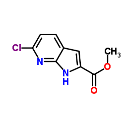 6-氯-1H-吡咯并[2,3-b]吡啶-2-甲酸甲酯结构式