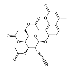4-methylumbelliferyl 3,4,6-tri-O-acetyl-2-azido-2-deoxy-β-D-galactopyranoside Structure