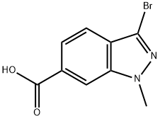3-溴-1-甲基-1H-吲哚-6-羧酸结构式