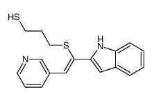 3-[1-(1H-indol-2-yl)-2-pyridin-3-ylethenyl]sulfanylpropane-1-thiol结构式